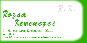 rozsa kemenczei business card